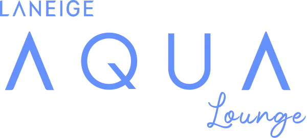 LANEIGE Aqua Lounge logo concept with a script Lounge wordmark.
